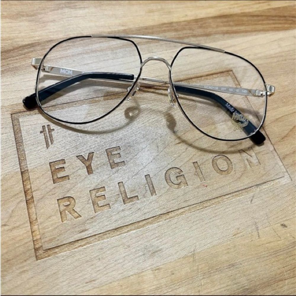 MCM 2138 Gold and Black Aviator Eyewear